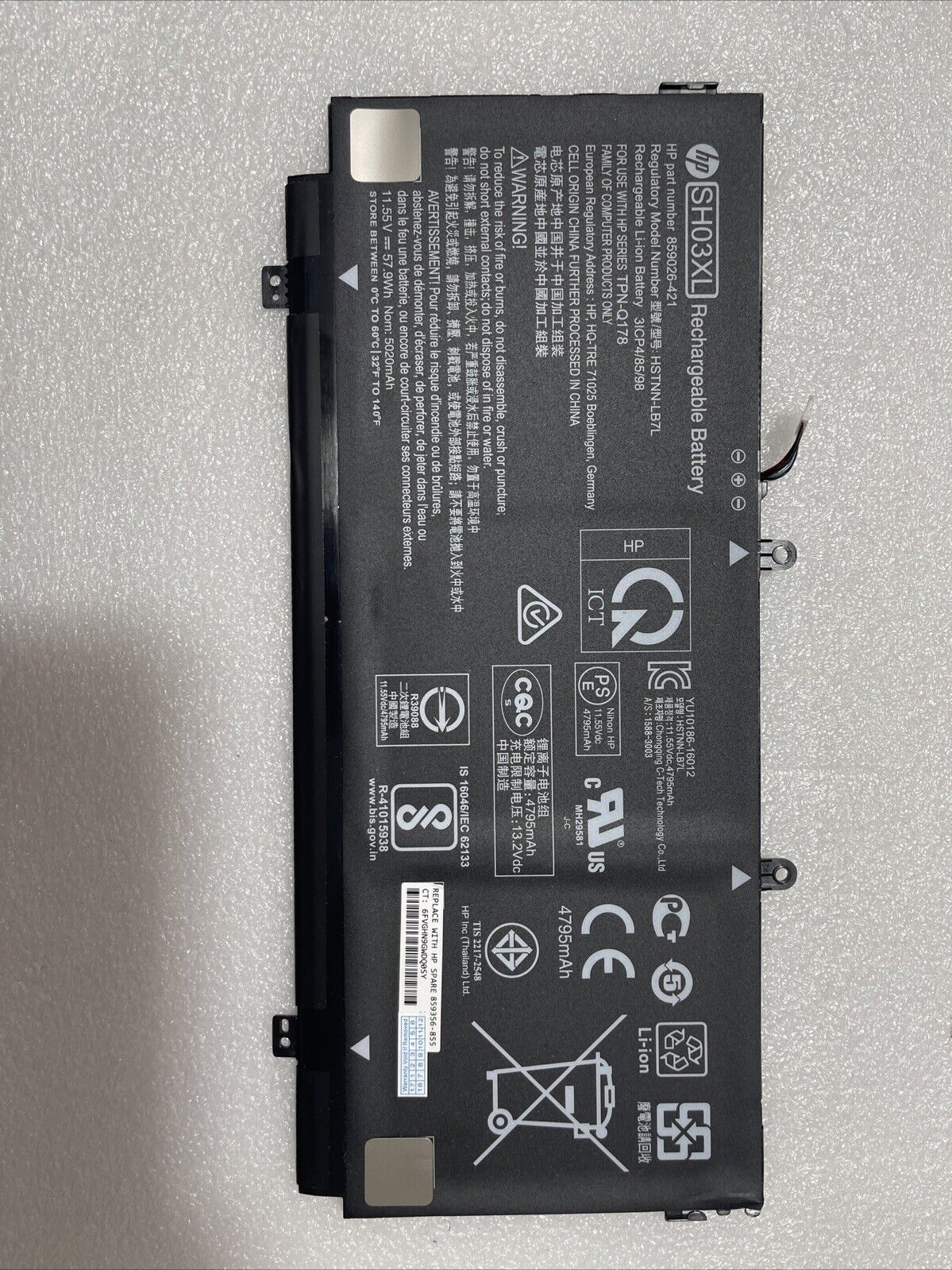 New Genuine Battery for HP Spectre x360 13-w000 859356-855 859026-421 SH03XL