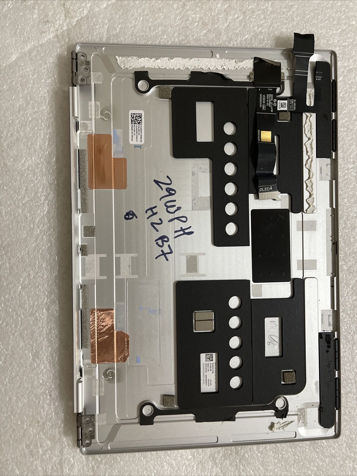 Dell XPS Plus 9320 OLED LCD Back Cover Hinges Cable Platinum 5YXVJ 29WPH H2 B7