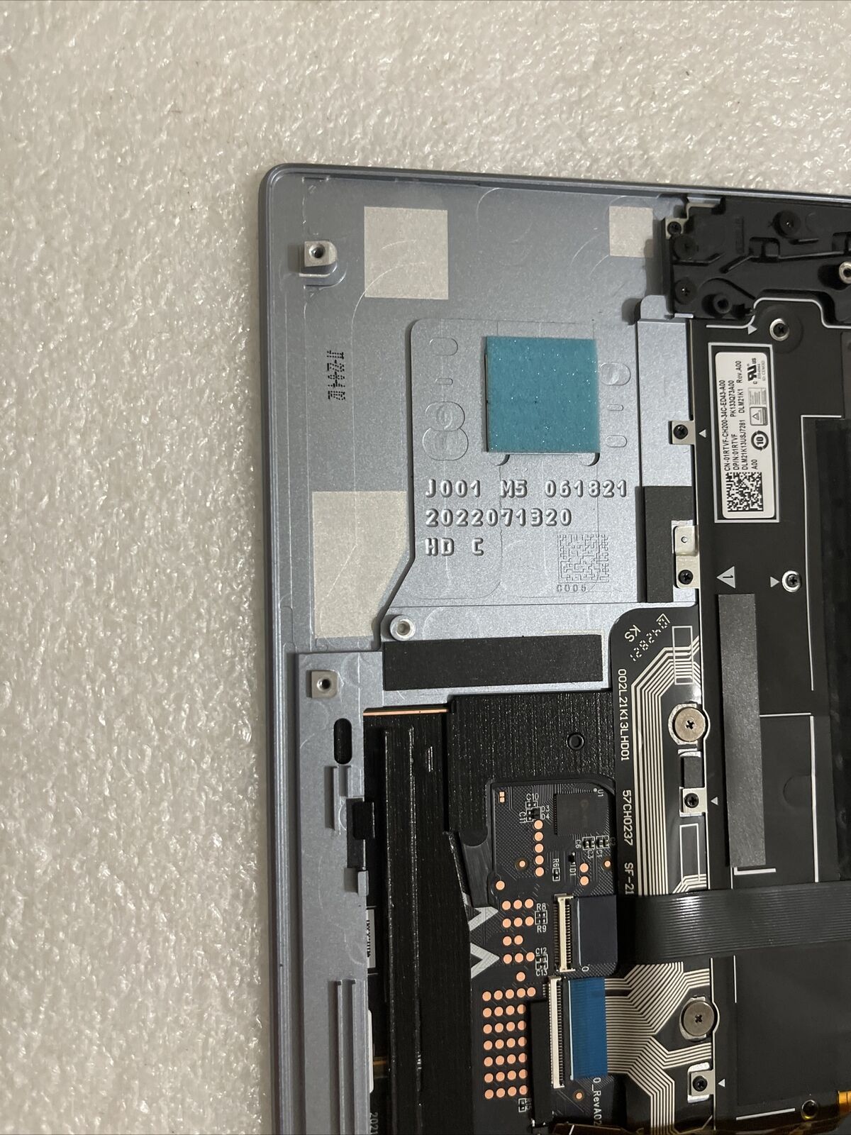 Dell XPS 9315 Laptop Palmrest Touchpad US Keyboard  Sky Blue 1RTVF J1 P9