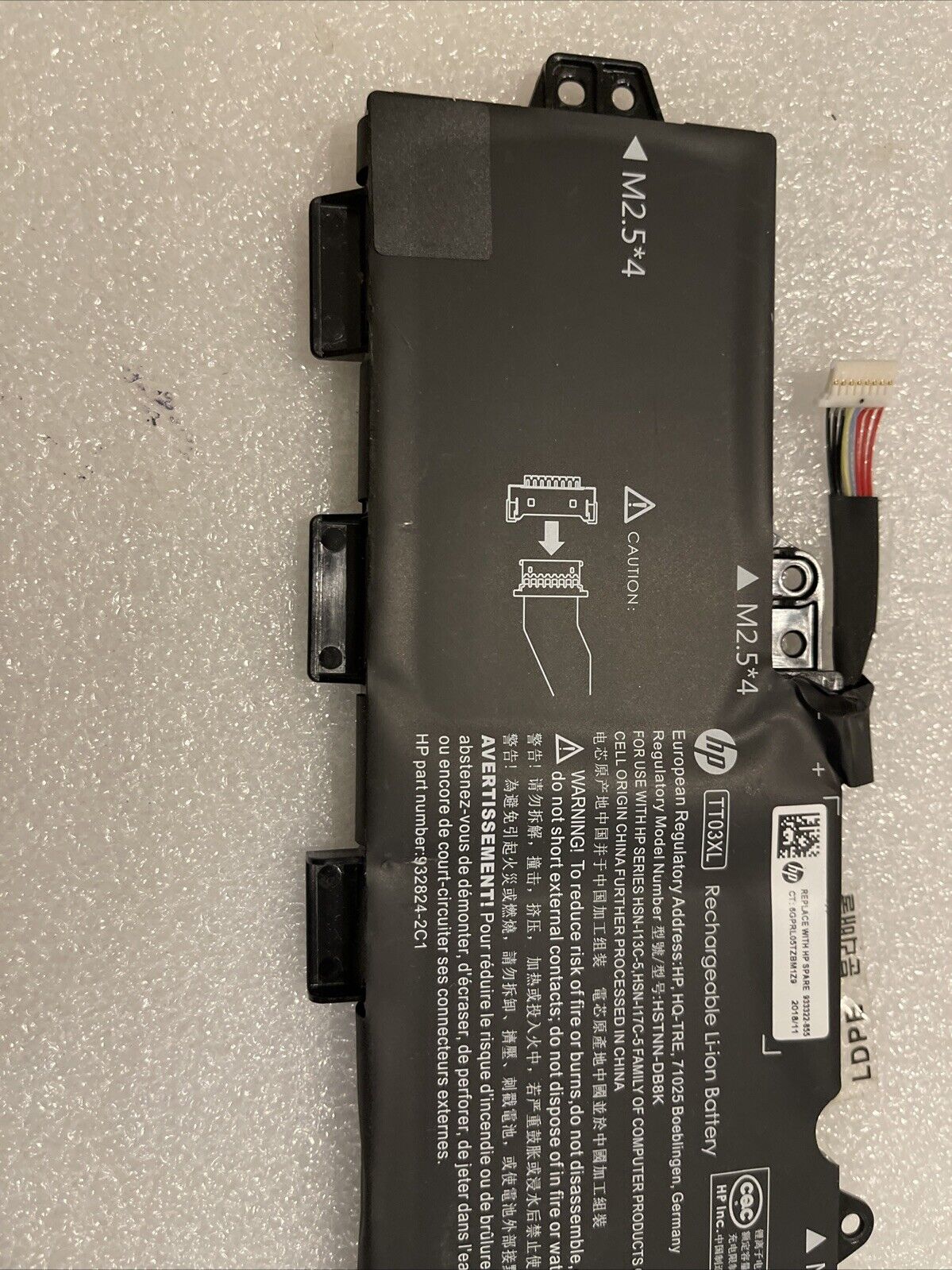 HP EliteBook 850 G5 15.6"  Battery 11.55V 56Wh 4610mAh 933322-855 TT03XL