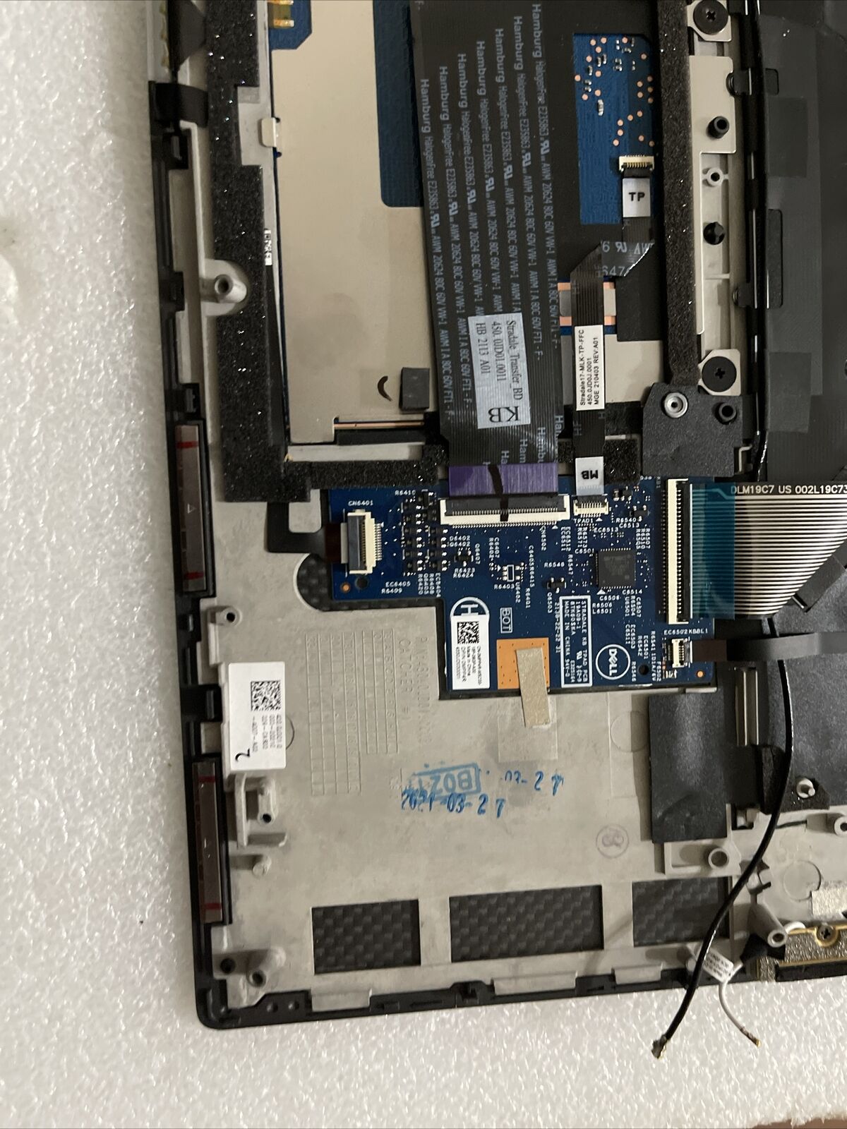 Dell XPS 17 9700 9710 9720 Touchpad Palmrest US Backlit Keyboard DW67K W20R5 HP1