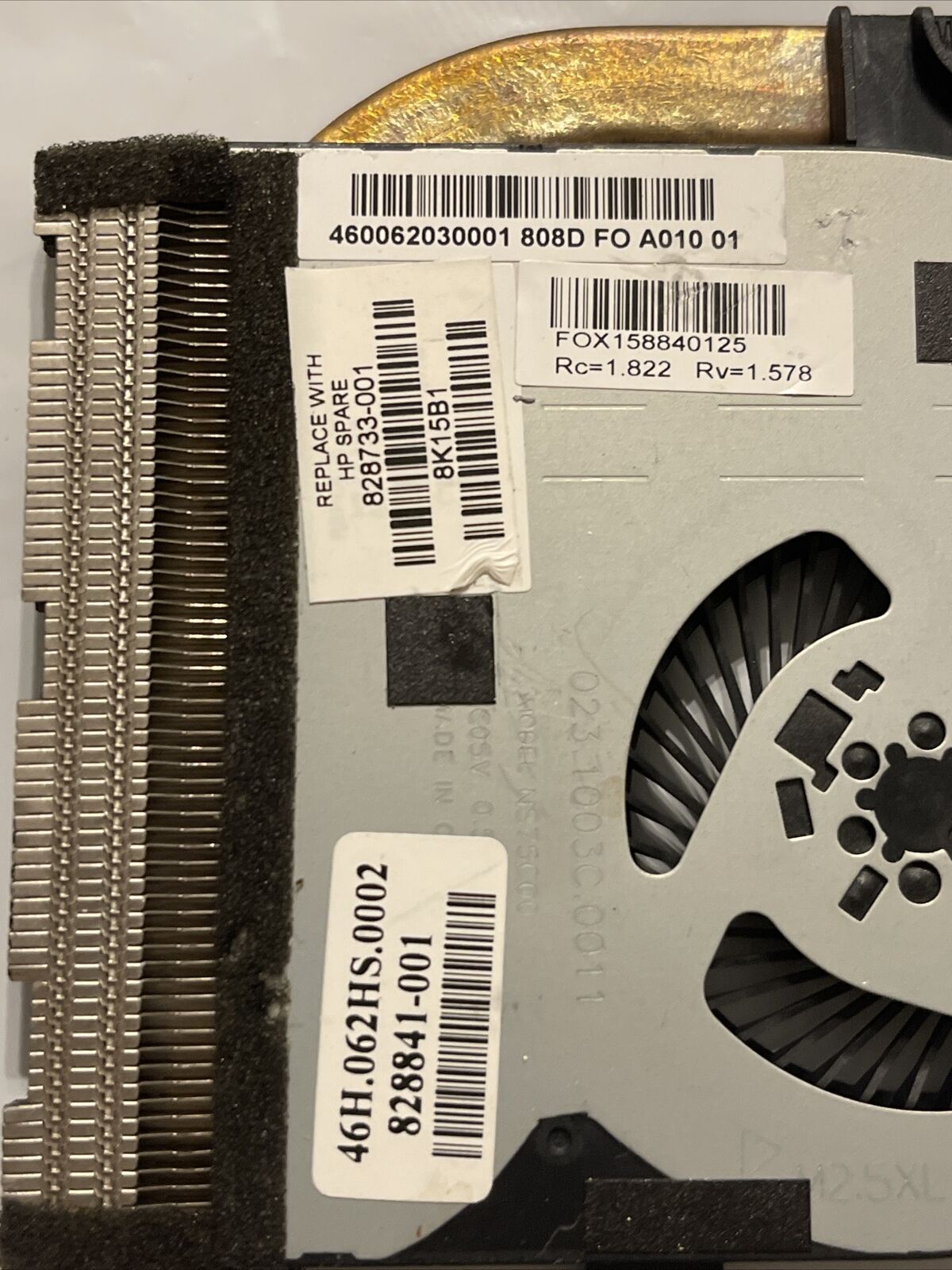 HP ENVY X360 15-W103NA Notebook Fan Heatsink  828733-001 8K15B1 828841-001 ata